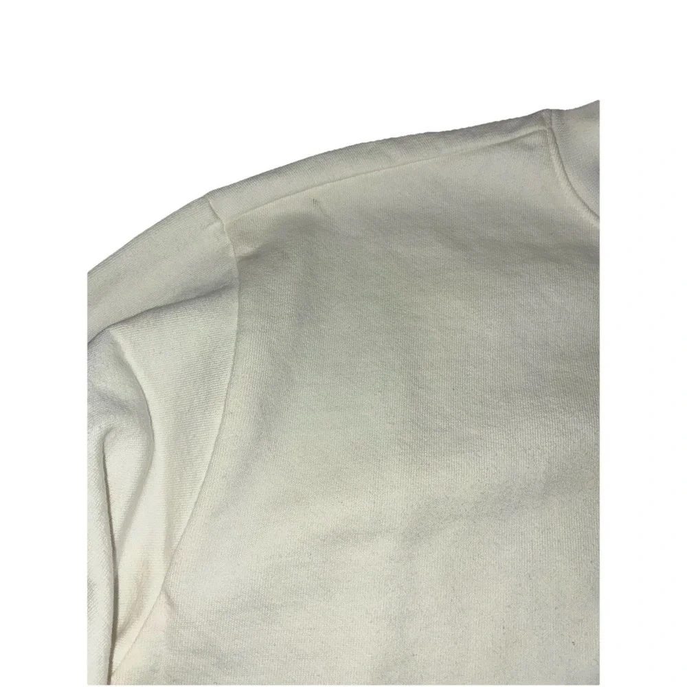 Sweatshirt‎ XS White Relaxed Fleece Chateaux Back Print NEW *spots